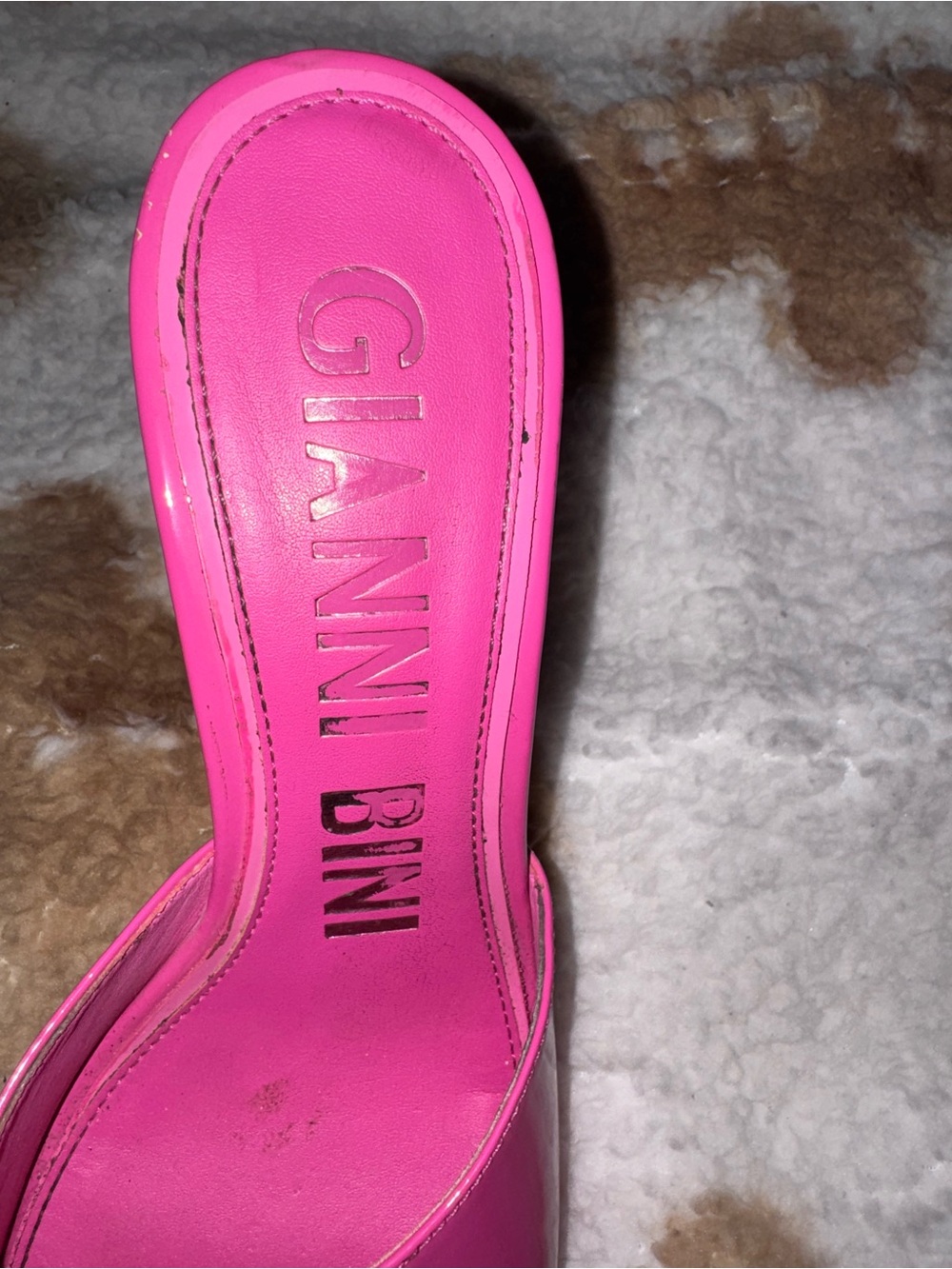 Gianni Bini Vibrant Pink Square-Toe Mule Heels - Picture 5 of 5